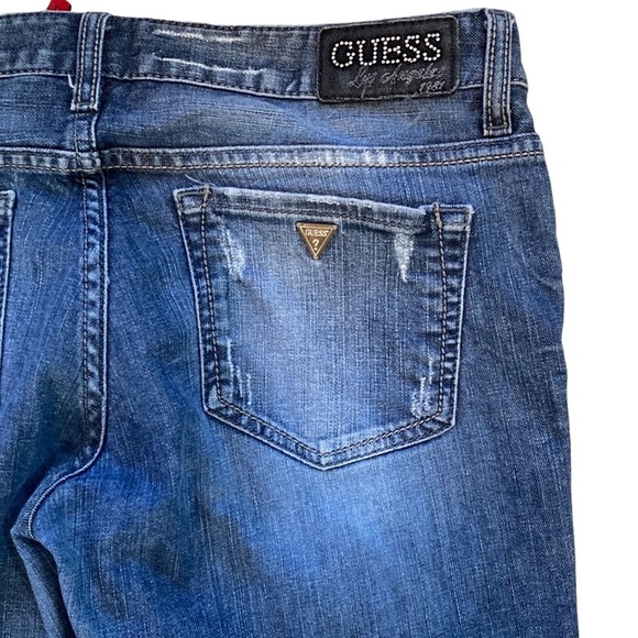 GUESS Jeans Foxy Flare - Flare Leg Size 30 Stretch Distress Cotton Machine Wash - Picture 6 of 13